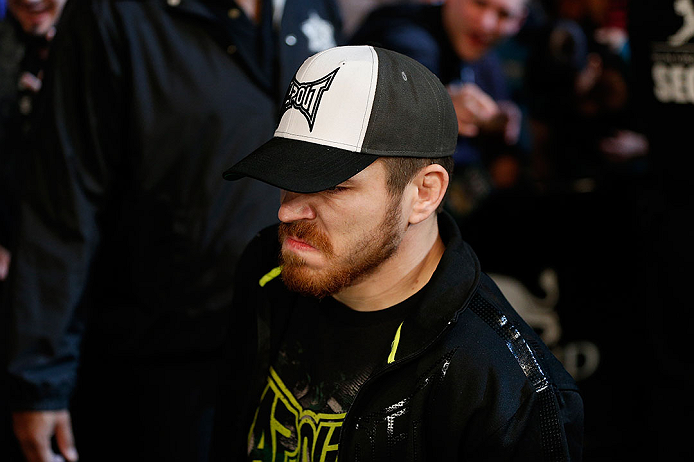 LAS VEGAS, NV - DECEMBER 29:  Jim Miller walks to the Octagon before his lightweight fight at UFC 155 on December 29, 2012 at MGM Grand Garden Arena in Las Vegas, Nevada. (Photo by Josh Hedges/Zuffa LLC/Zuffa LLC via Getty Images) *** Local Caption *** Joe Lauzon; Jim Miller