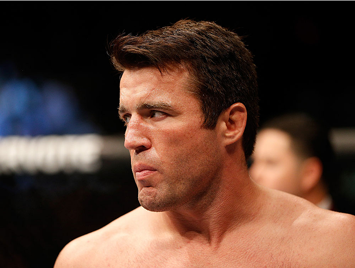 LAS VEGAS, NV - NOVEMBER 16:  Chael Sonnen prepares to face Rashad Evans in their light heavyweight bout during the UFC 167 event inside the MGM Grand Garden Arena on November 16, 2013 in Las Vegas, Nevada. (Photo by Josh Hedges/Zuffa LLC/Zuffa LLC via Getty Images) *** Local Caption ***
