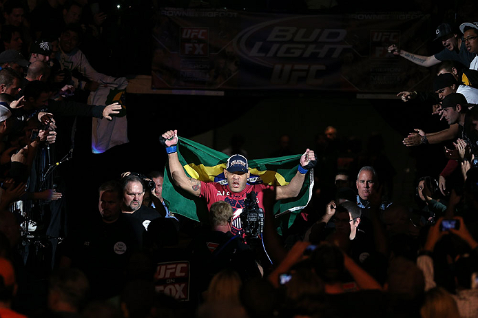 MINNEAPOLIS, MN - OCTOBER 05:  Antonio Silva enters the arena before his heavyweight fight against Travis Browne at the UFC on FX event at Target Center on October 5, 2012 in Minneapolis, Minnesota.  (Photo by Josh Hedges/Zuffa LLC/Zuffa LLC via Getty Images)