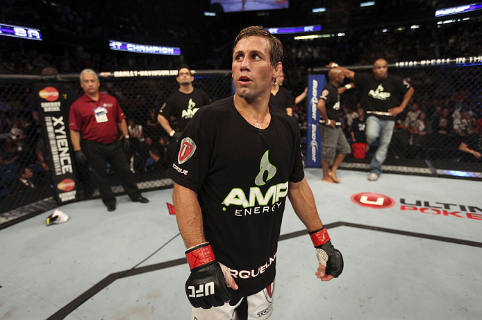 CALGARY, CANADA - JULY 21:  Urijah Faber looks to the crowd after being defeated by Renan Barao during their UFC interim bantamweight championship bout at UFC 149 inside the Scotiabank Saddledome on July 21, 2012 in Calgary, Alberta, Canada.  (Photo by Nick Laham/Zuffa LLC/Zuffa LLC via Getty Images)