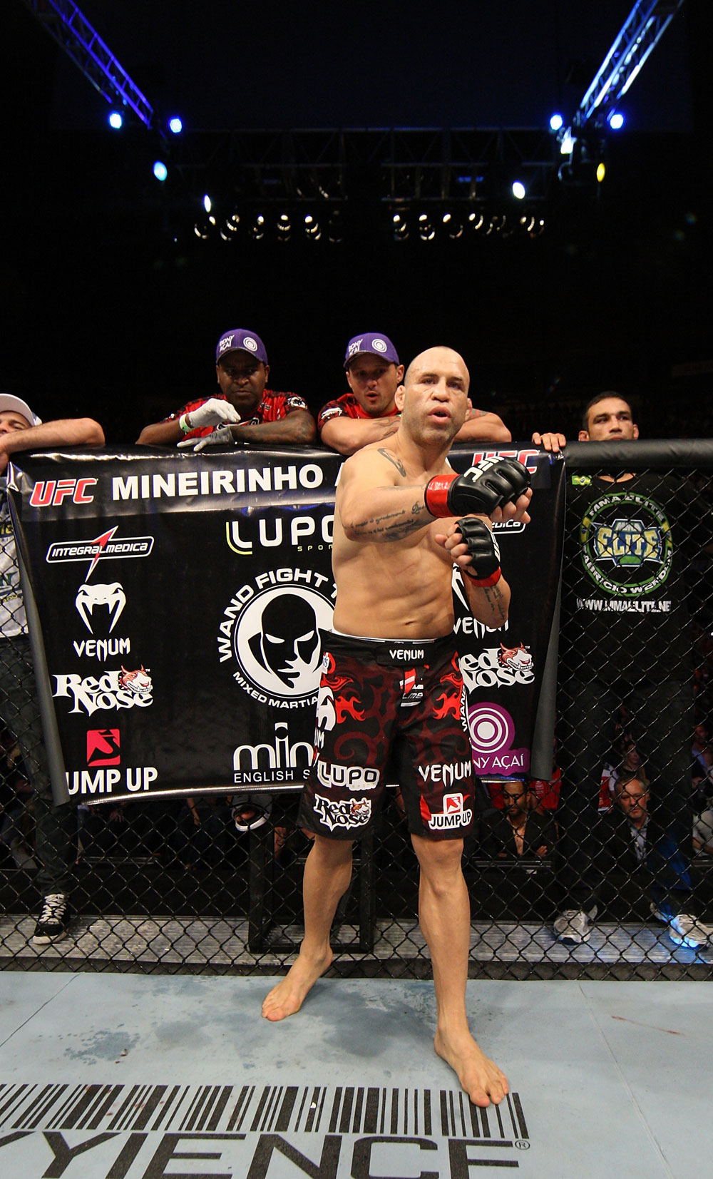 BELO HORIZONTE, BRAZIL - JUNE 23: Wanderlei Silva stands in the Octagon before his bout against Rich Franklin at Estadio Jornalista Felipe Drummond on June 23, 2012 in Belo Horizonte, Brazil. (Photo by Josh Hedges/Zuffa LLC/Zuffa LLC via Getty Images)