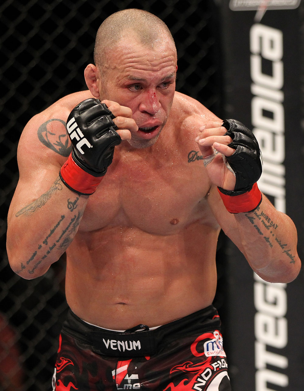 BELO HORIZONTE, BRAZIL - JUNE 23: Wanderlei Silva stands in the Octagon during his UFC 147 catchweight bout against Rich Franklin at Estadio Jornalista Felipe Drummond on June 23, 2012 in Belo Horizonte, Brazil. (Photo by Josh Hedges/Zuffa LLC/Zuffa LLC via Getty Images)