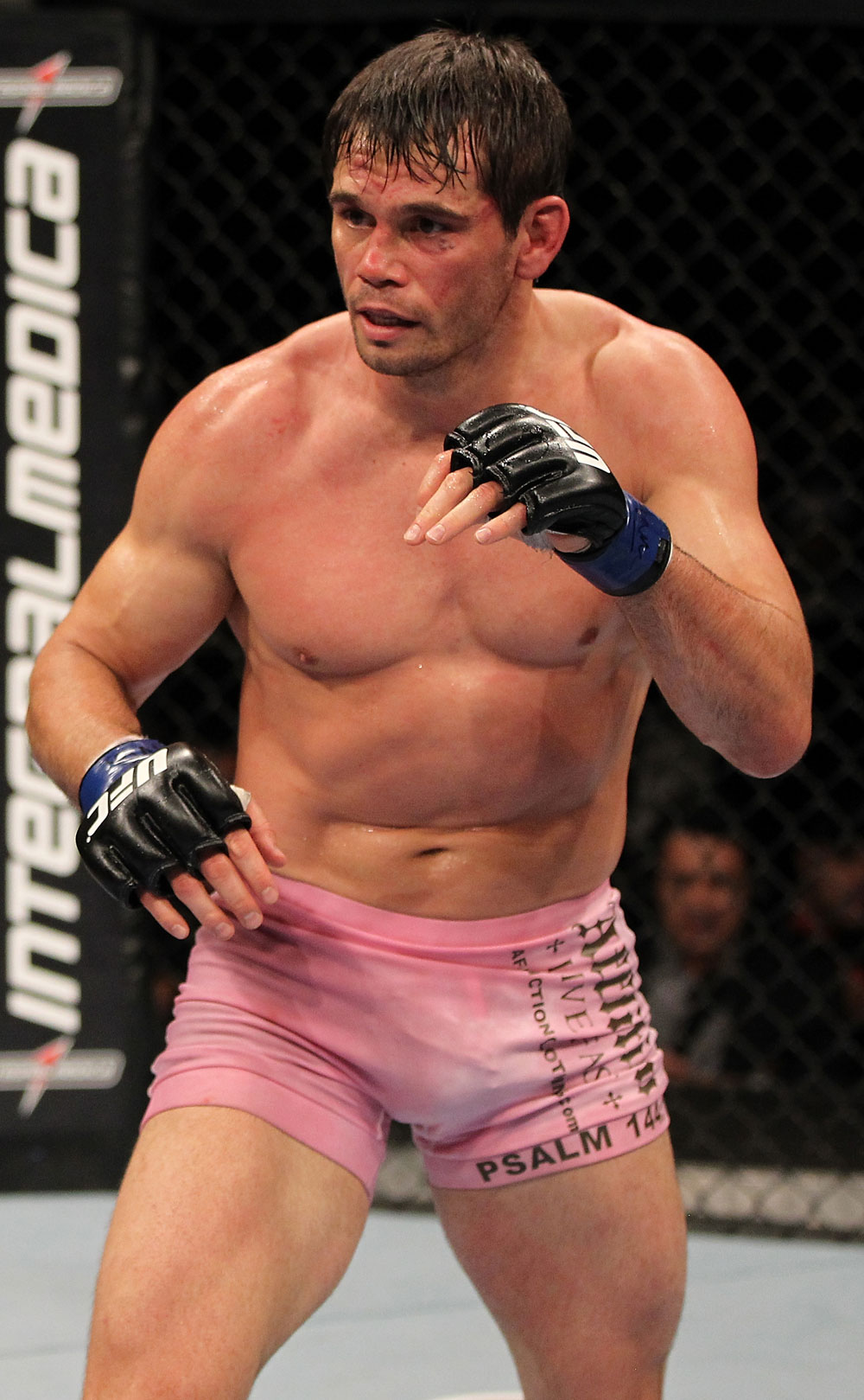 BELO HORIZONTE, BRAZIL - JUNE 23: Rich Franklin stands in the Octagon during his UFC 147 catchweight bout against Wanderlei Silva at Estadio Jornalista Felipe Drummond on June 23, 2012 in Belo Horizonte, Brazil. (Photo by Josh Hedges/Zuffa LLC/Zuffa LLC via Getty Images)
