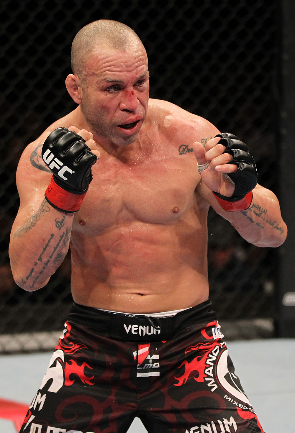 BELO HORIZONTE, BRAZIL - JUNE 23: Wanderlei Silva stands in the Octagon during his UFC 147 catchweight bout against Rich Franklin at Estadio Jornalista Felipe Drummond on June 23, 2012 in Belo Horizonte, Brazil. (Photo by Josh Hedges/Zuffa LLC/Zuffa LLC via Getty Images)