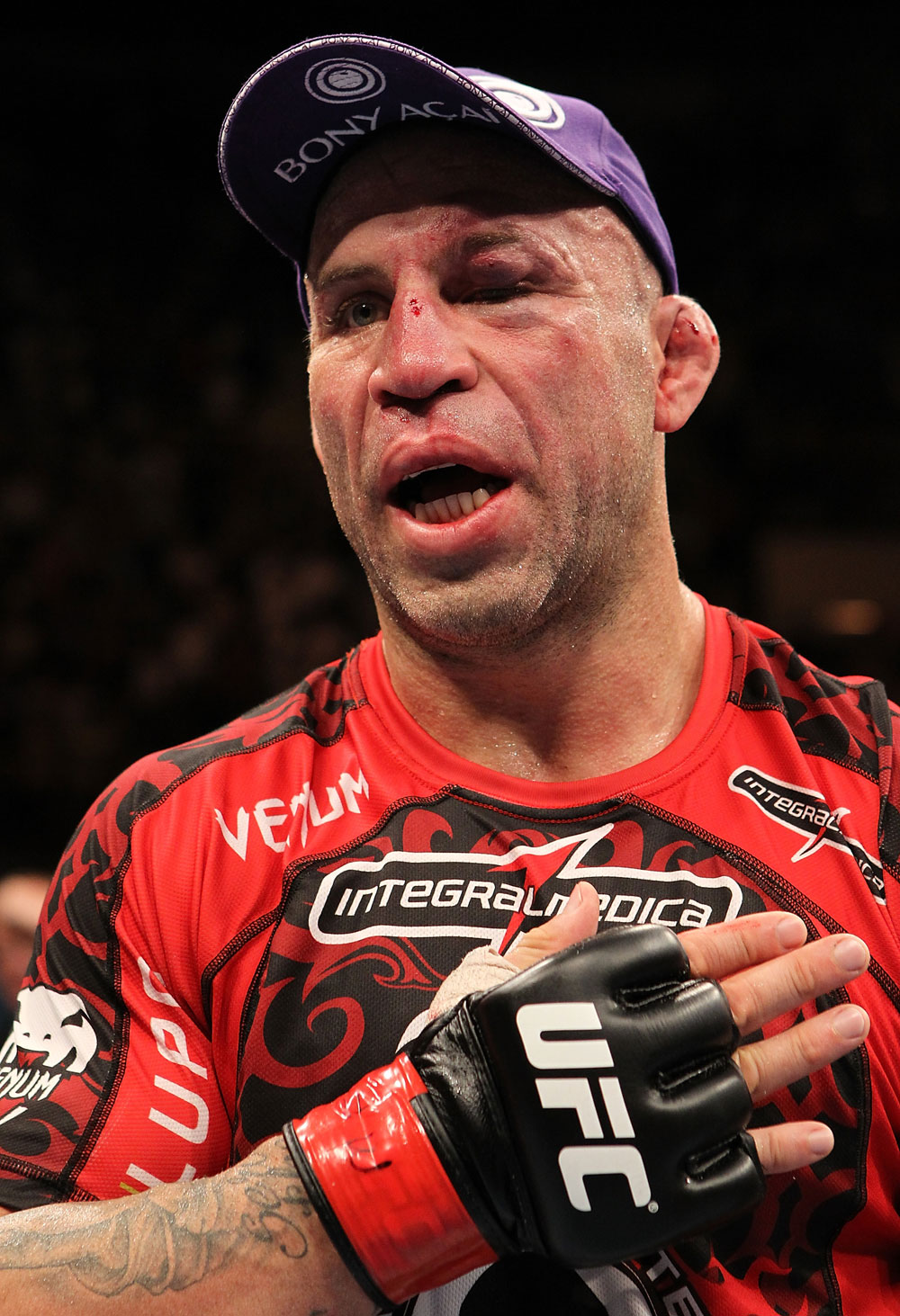 BELO HORIZONTE, BRAZIL - JUNE 23: Wanderlei Silva stands in the Octagon after his UFC 147 catchweight bout against Rich Franklin at Estadio Jornalista Felipe Drummond on June 23, 2012 in Belo Horizonte, Brazil. (Photo by Josh Hedges/Zuffa LLC/Zuffa LLC via Getty Images)