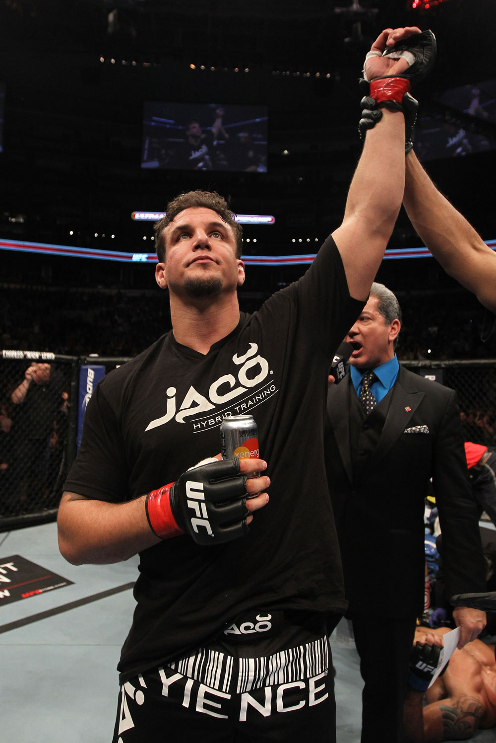 TORONTO, ON - DECEMBER 10:  Frank Mir reacts after defeating Antonio Rodrigo Nogueira by TKO during the UFC 140 event at Air Canada Centre on December 10, 2011 in Toronto, Ontario, Canada.  (Photo by Nick Laham/Zuffa LLC/Zuffa LLC via Getty Images)
