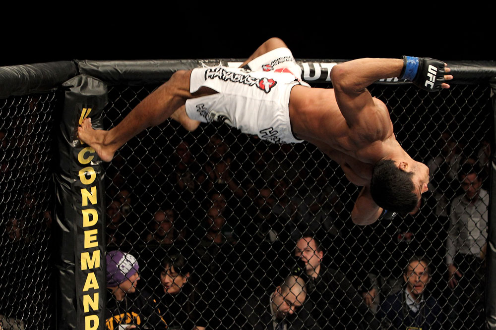 Carlos Eduardo Rocha of Brazil celebrates his victory in the 1st round by tap out over Kris McCray of the USA during their UFC Welterweight bout at the Konig Pilsner Arena on November 13, 2010 in Oberhausen, Germany. (Photo by Josh Hedges/Zuffa LLC/Zuffa LLC)