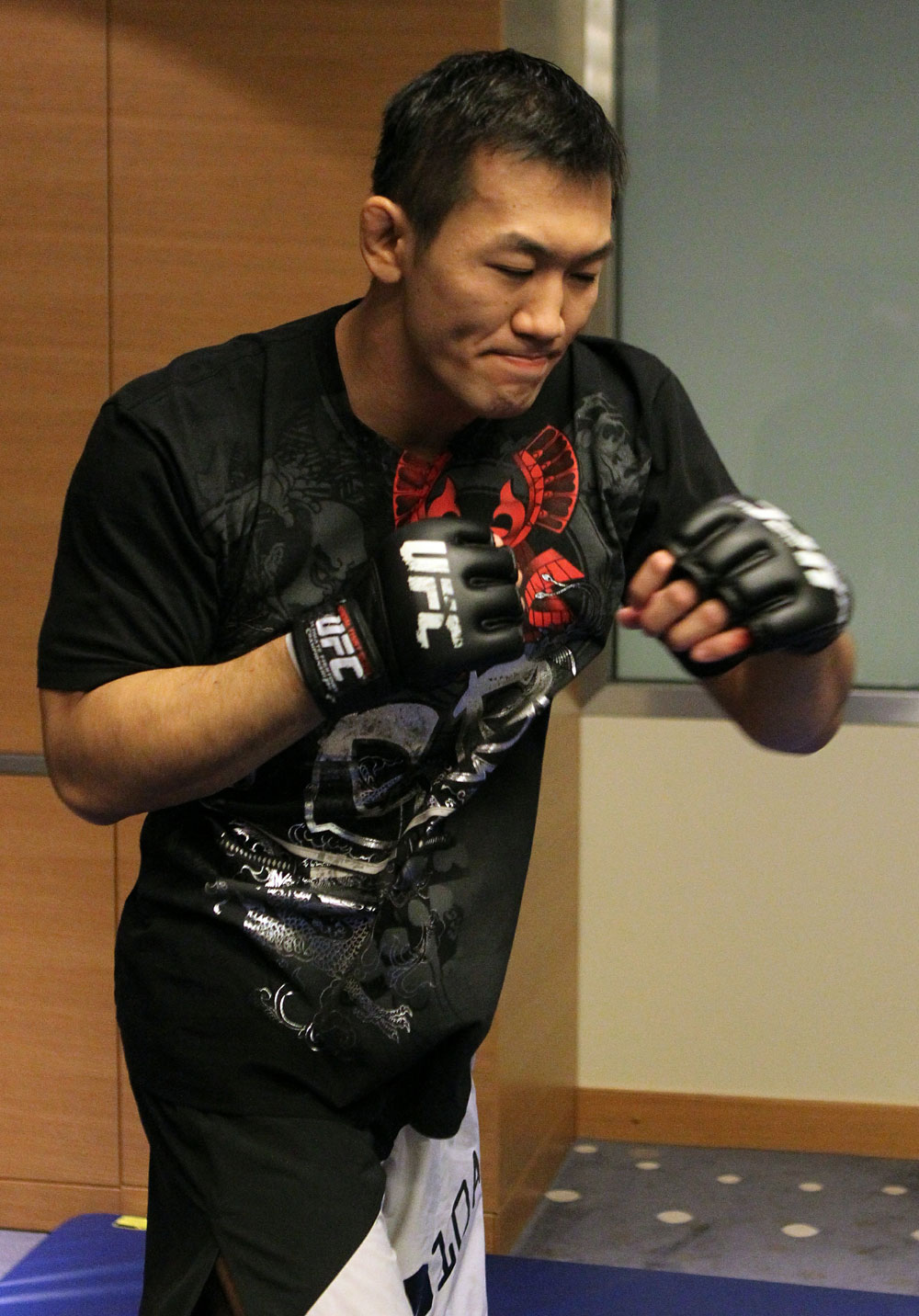 Yushin Okami of Japan works out at the UFC 122 open workouts at the Hilton Hotel on November 10, 2010 in Dusseldorf, Germany. (Photo by Josh Hedges/Zuffa LLC via Getty Images)