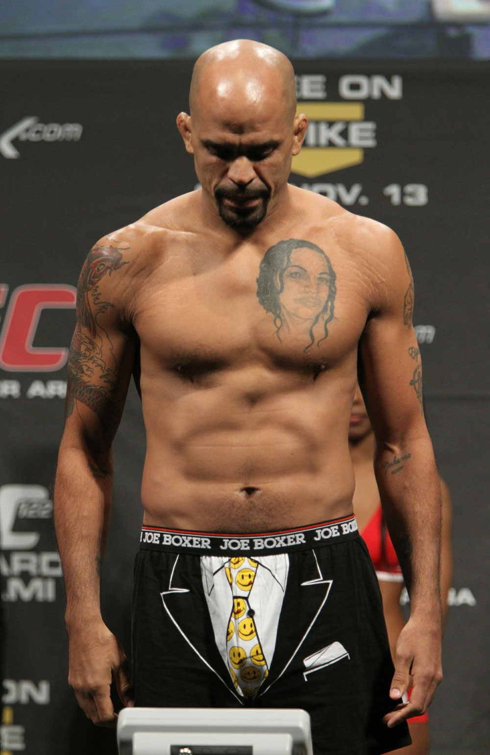 Jorge Rivera of United States weighs in at 185 lbs at the UFC 122 weigh-in at the Koenig Pilsener Arena on November 12,  2010 in Oberhausen, Germany.  (Photo by Josh Hedges/Zuffa LLC/Zuffa LLC via Getty Images)