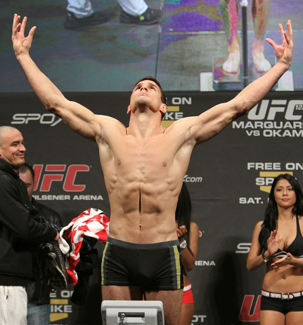 Goran Reljic of Croatia weighs in at 205 lbs at the UFC 122 weigh-in at the Kšnig Pilsener Arena on November 12, 2010 in Oberhausen, Germany. (Photo by Josh Hedges/Zuffa LLC/Zuffa LLC via Getty Images)