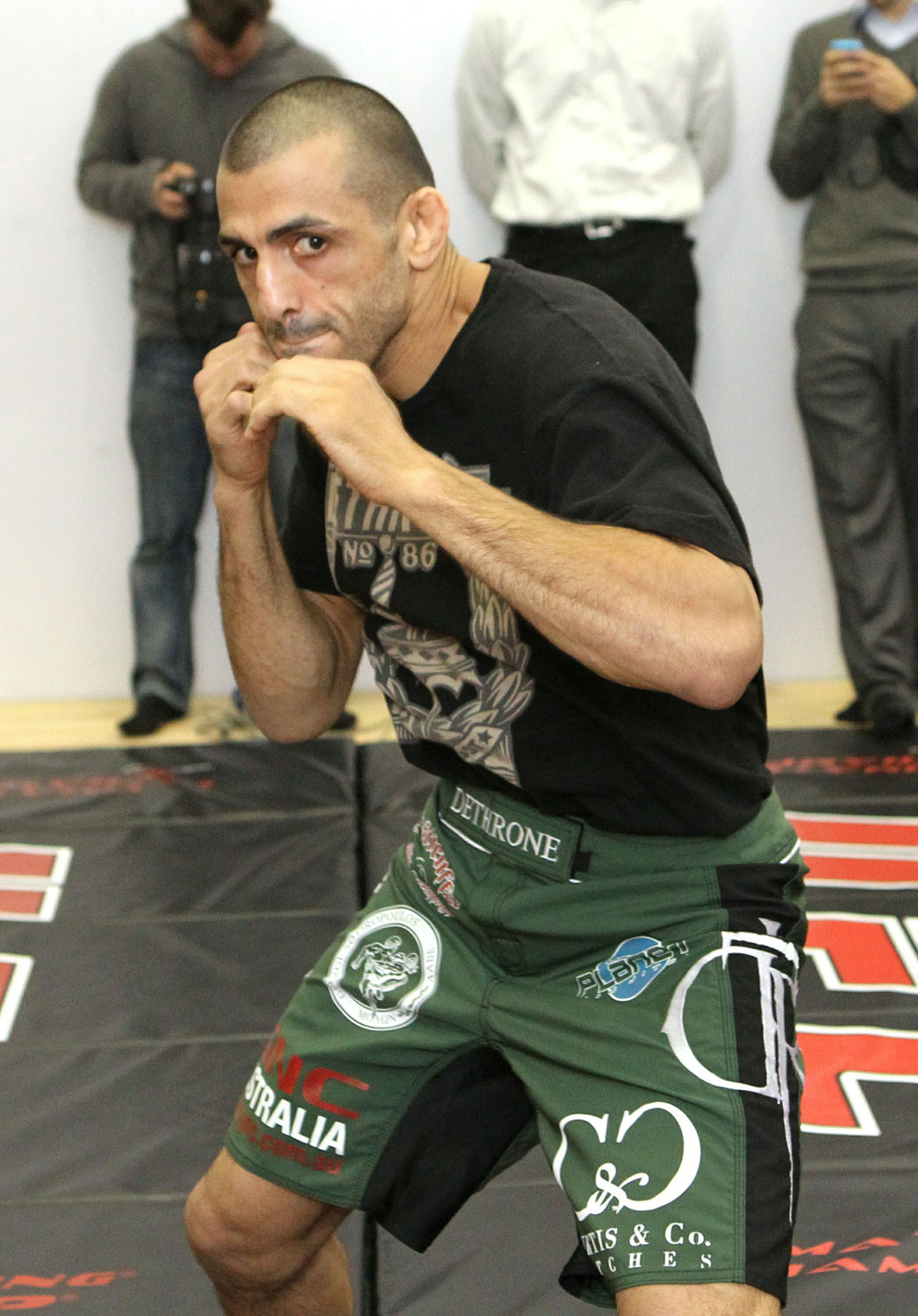 George Sotiropoulos works out for the media at the UFC 123 open workouts at the Detroit Athletic Club in Detroit, Michigan on November 18, 2010 (Photo by Josh Hedges/Zuffa LLC/Zuffa LLC via Getty Images)