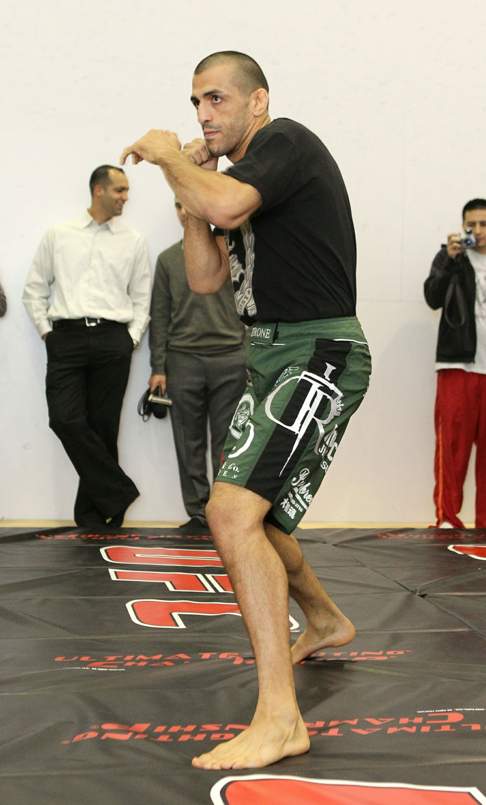 George Sotiropoulos works out for the media at the UFC 123 open workouts at the Detroit Athletic Club in Detroit, Michigan on November 18, 2010 (Photo by Josh Hedges/Zuffa LLC/Zuffa LLC via Getty Images)