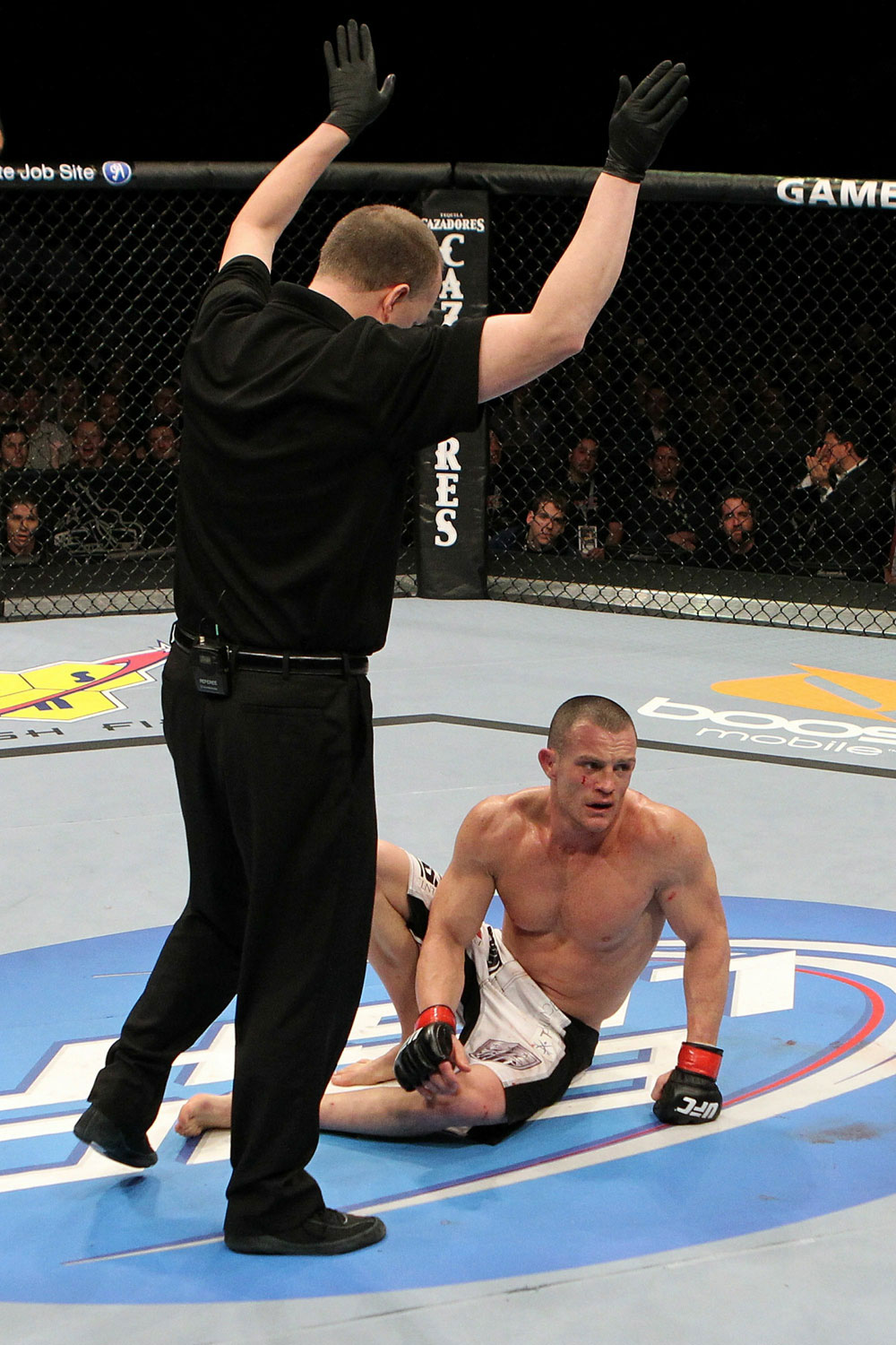 UFC 123: Mike Lullo reacts after his loss by TKO against Edson Barboza.