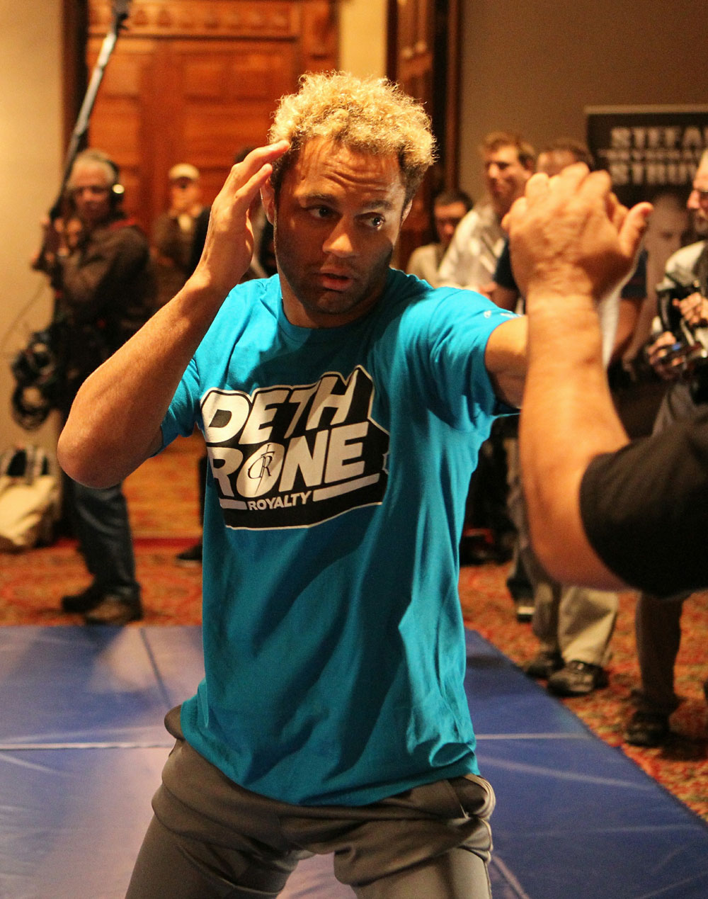 Josh Koscheck trains at the UFC 124 open workouts at the Marriott Chateau Champlain in on December 8, 2010 in Montreal, Quebec, Canada.