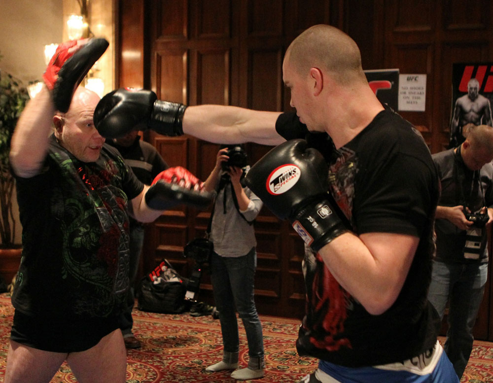 Stefan Struve at the open workouts at the Marriott Chateau Champlain in on December 8, 2010 in Montreal, Quebec, Canada.