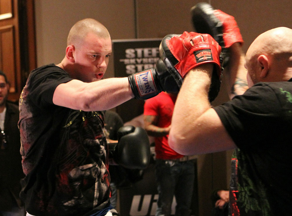 Stefan Struve at the open workouts at the Marriott Chateau Champlain in on December 8, 2010 in Montreal, Quebec, Canada.