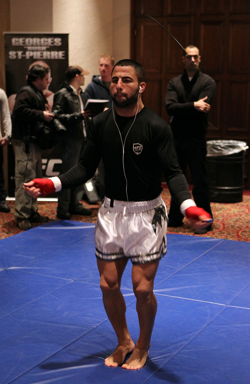UFC 124 open workouts at the Marriott Chateau Champlain in on December 8, 2010 in Montreal, Quebec, Canada.
