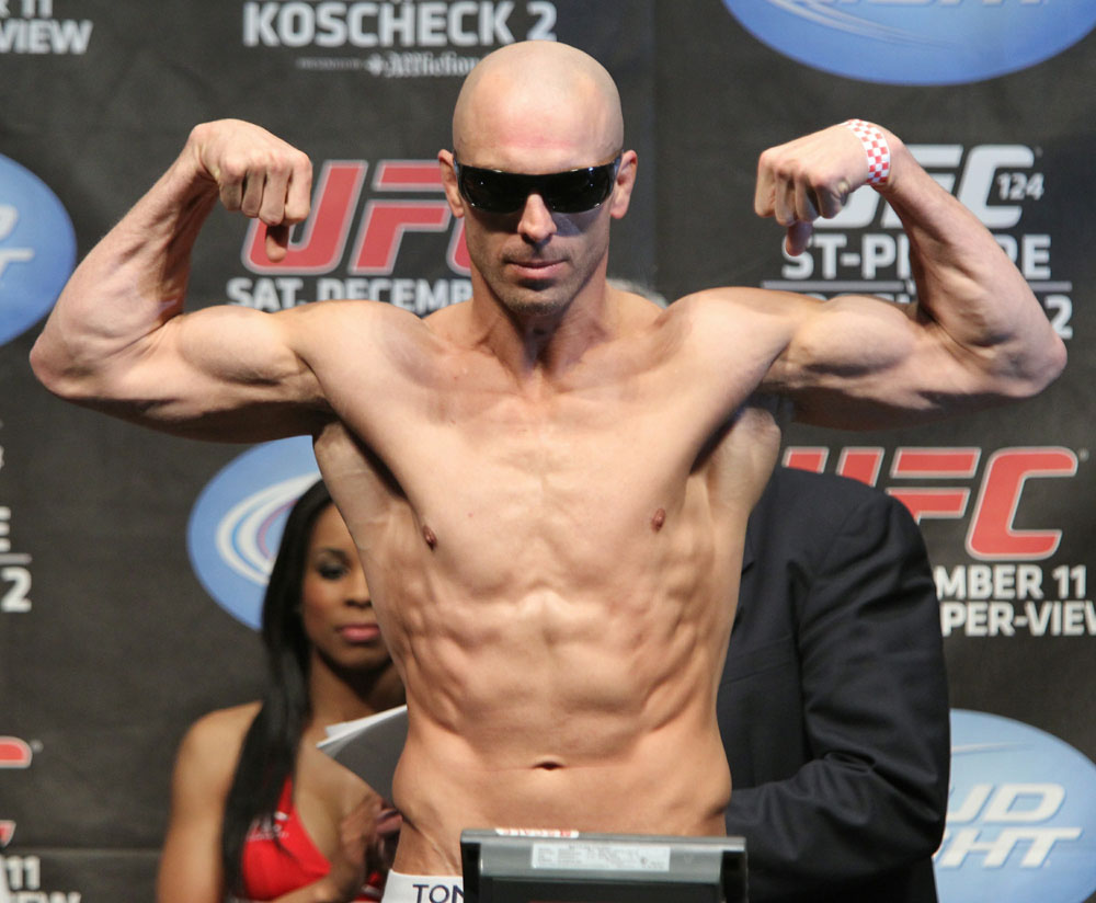 UFC 124 Weigh-in: Sean Pierson weighs in at 170.5lbs.