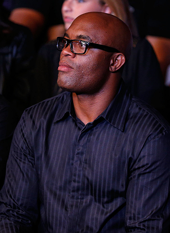 SAO PAULO, BRAZIL - JANUARY 19: UFC middleweight champion Anderson Silva looks on during the UFC on FX event on January 19, 2013 at Ibirapuera Gymnasium in Sao Paulo, Brazil. (Photo by Josh Hedges/Zuffa LLC/Zuffa LLC via Getty Images)