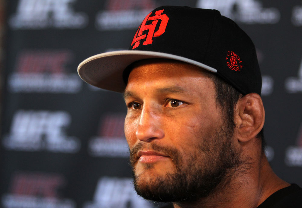 SAN JOSE, CA - NOVEMBER 16:  Dan Henderson answers questions from the media during the UFC 139 open workouts at the Heroes Martial Arts Gym on November 16, 2011 in San Jose, California.  (Photo by Josh Hedges/Zuffa LLC/Zuffa LLC via Getty Images)