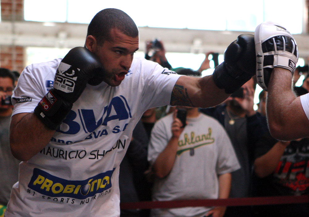 SAN JOSE, CA - NOVEMBER 16:  Mauricio "Shogun" Rua works out for the fans and media during the UFC 139 open workouts at the Heroes Martial Arts Gym on November 16, 2011 in San Jose, California.  (Photo by Josh Hedges/Zuffa LLC/Zuffa LLC via Getty Images)