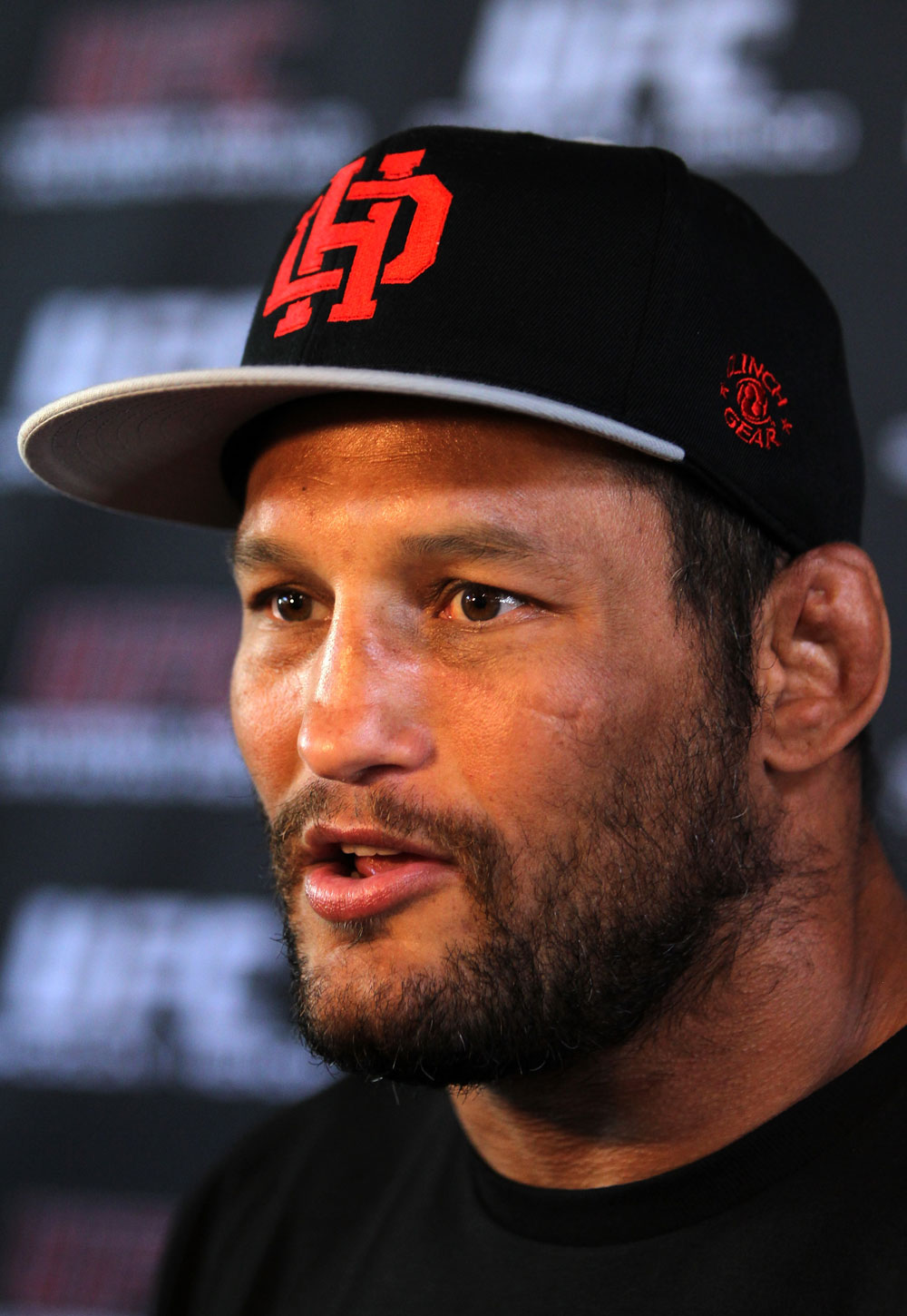 SAN JOSE, CA - NOVEMBER 16:  Dan Henderson answers questions from the media during the UFC 139 open workouts at the Heroes Martial Arts Gym on November 16, 2011 in San Jose, California.  (Photo by Josh Hedges/Zuffa LLC/Zuffa LLC via Getty Images)