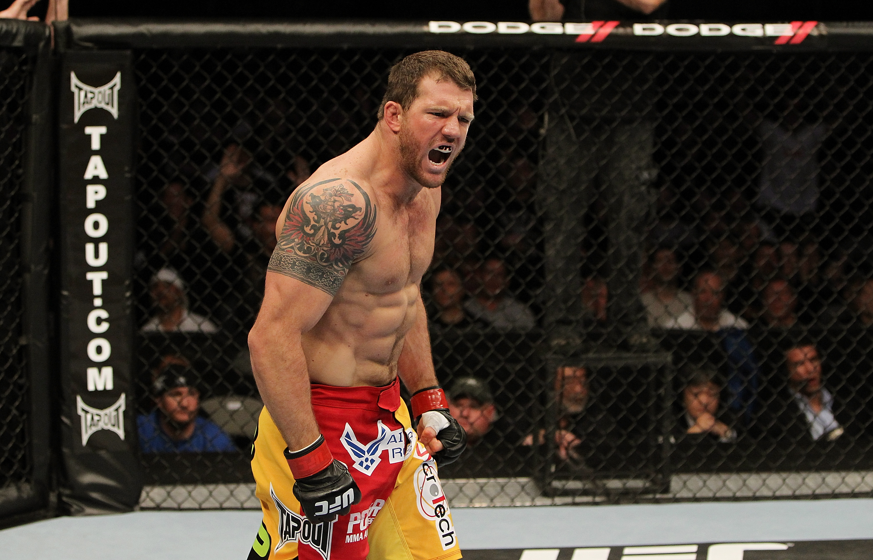 SAN JOSE, CA - NOVEMBER 19: Ryan Bader celebrates defeating Jason Brilz with a knock out in the first round during an UFC Light Heavywieght bout at the HP Pavillion on November 19, 2011 in San Jose, California. (Photo by Josh Hedges/Zuffa LLC/Zuffa LLC via Getty Images)