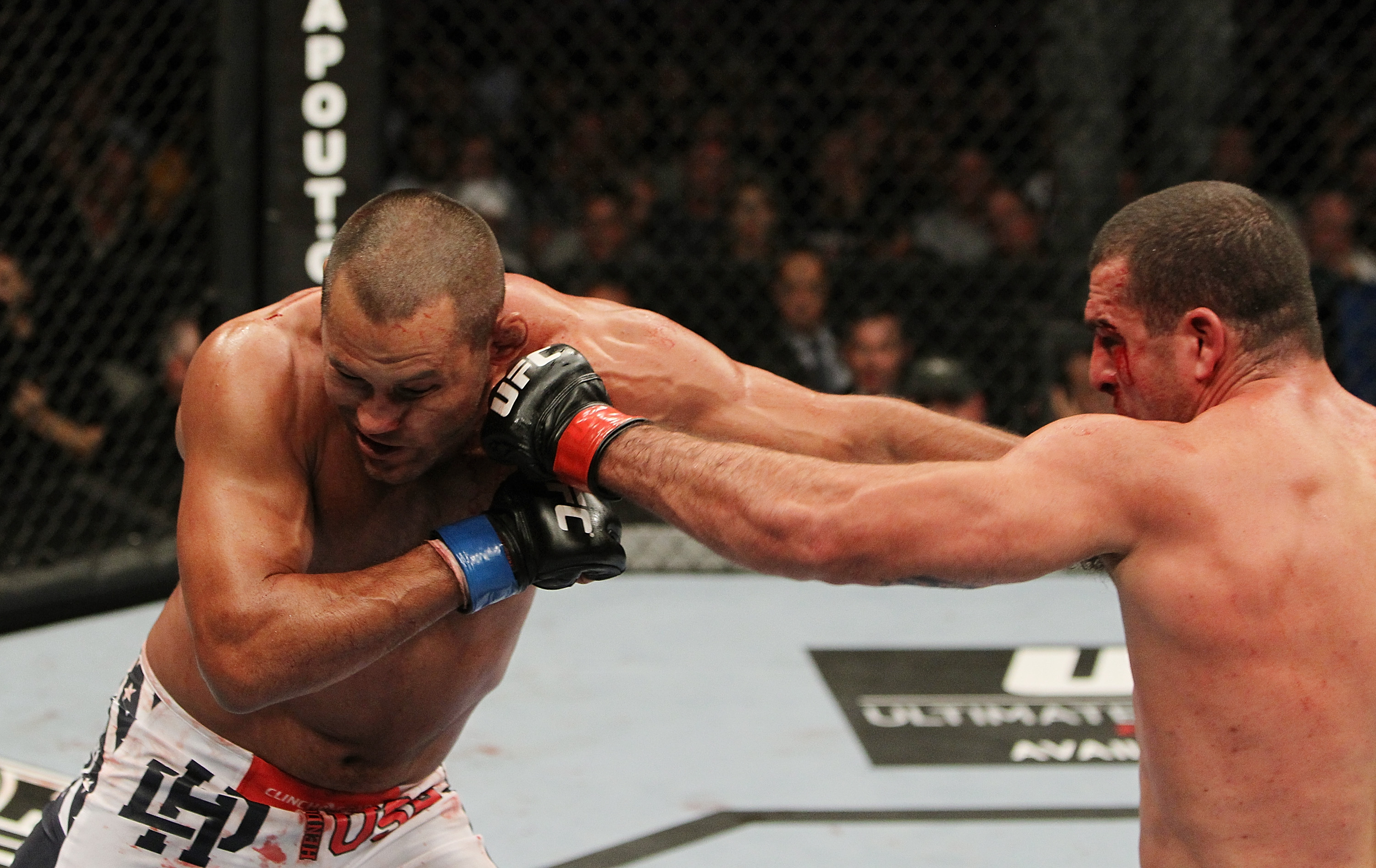 SAN JOSE, CA - NOVEMBER 19: (R-L) Mauricio Rua punches Dan Henderson during an UFC Light Heavyweight bout at the HP Pavillion on November 19, 2011 in San Jose, California. (Photo by Josh Hedges/Zuffa LLC/Zuffa LLC via Getty Images)