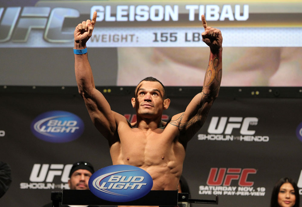 SAN JOSE, CA - NOVEMBER 18: Gleison Tibau weighs in during the UFC 139 Weigh In at the HP Pavilion on November 18, 2011 in San Jose, California. (Photo by Josh Hedges/Zuffa LLC/Zuffa LLC via Getty Images)