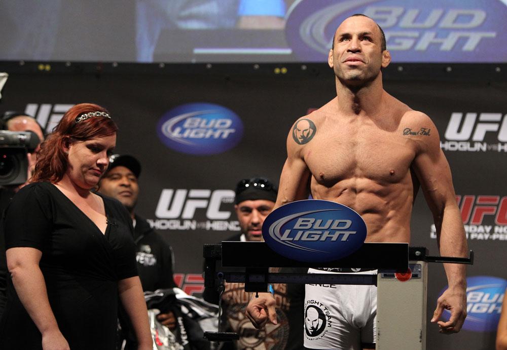 SAN JOSE, CA - NOVEMBER 18: Wanderlei Silva weighs in during the UFC 139 Weigh In at the HP Pavilion on November 18, 2011 in San Jose, California. (Photo by Josh Hedges/Zuffa LLC/Zuffa LLC via Getty Images)