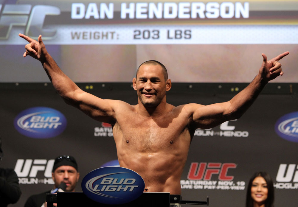 SAN JOSE, CA - NOVEMBER 18: Dan Henderson weighs in during the UFC 139 Weigh In at the HP Pavilion on November 18, 2011 in San Jose, California. (Photo by Josh Hedges/Zuffa LLC/Zuffa LLC via Getty Images)