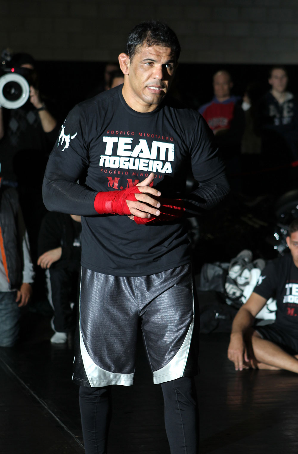 TORONTO, ON - DECEMBER 07:  Antonio Rodrigo "Minotauro" Nogueira works out for the fans and media during the UFC 140 Open Workouts at the Xtreme Couture Gym on December 7, 2011 in Toronto, Ontario.  (Photo by Josh Hedges/Zuffa LLC/Zuffa LLC via Getty Images)