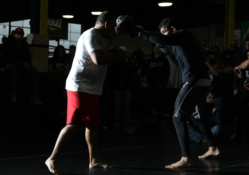TORONTO, ON - DECEMBER 07:  Antonio Rodrigo "Minotauro" Nogueira works out for the fans and media during the UFC 140 Open Workouts at the Xtreme Couture Gym on December 7, 2011 in Toronto, Ontario.  (Photo by Josh Hedges/Zuffa LLC/Zuffa LLC via Getty Images)