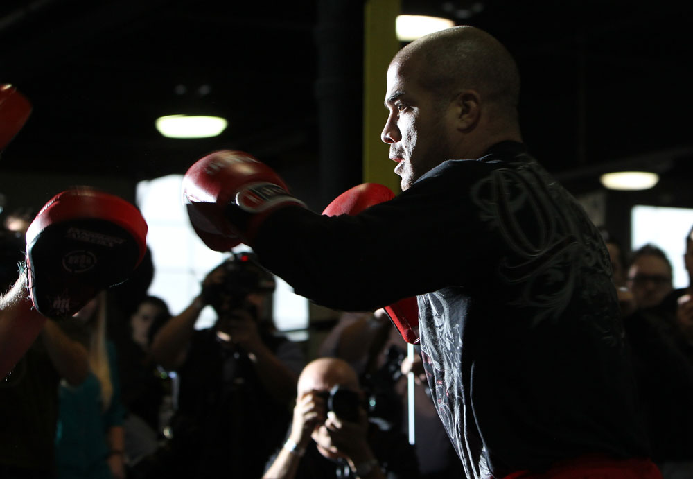 TORONTO, ON - DECEMBER 07:  Tito Ortiz works out for the fans and media during the UFC 140 Open Workouts at the Xtreme Couture Gym on December 7, 2011 in Toronto, Ontario.  (Photo by Josh Hedges/Zuffa LLC/Zuffa LLC via Getty Images)