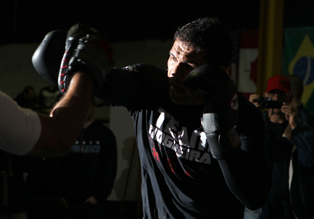 TORONTO, ON - DECEMBER 07:  Antonio Rodrigo "Minotauro" Nogueira works out for the fans and media during the UFC 140 Open Workouts at the Xtreme Couture Gym on December 7, 2011 in Toronto, Ontario.  (Photo by Josh Hedges/Zuffa LLC/Zuffa LLC via Getty Images)