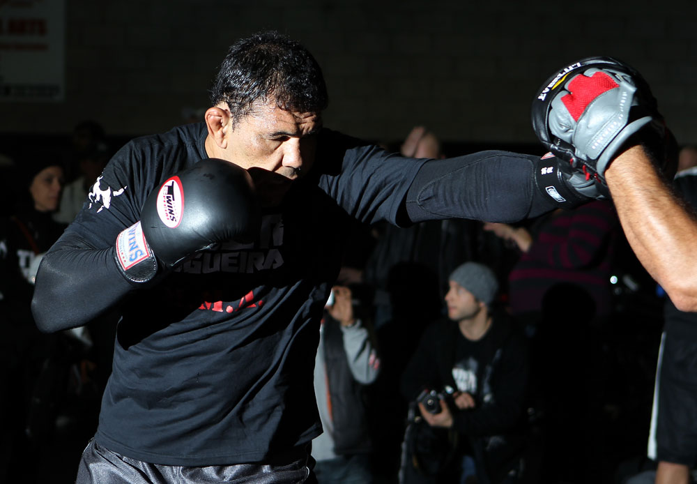 TORONTO, ON - DECEMBER 07:  Antonio Rodrigo "Minotauro" Nogueira works out for the fans and media during the UFC 140 Open Workouts at the Xtreme Couture Gym on December 7, 2011 in Toronto, Ontario.  (Photo by Josh Hedges/Zuffa LLC/Zuffa LLC via Getty Images)