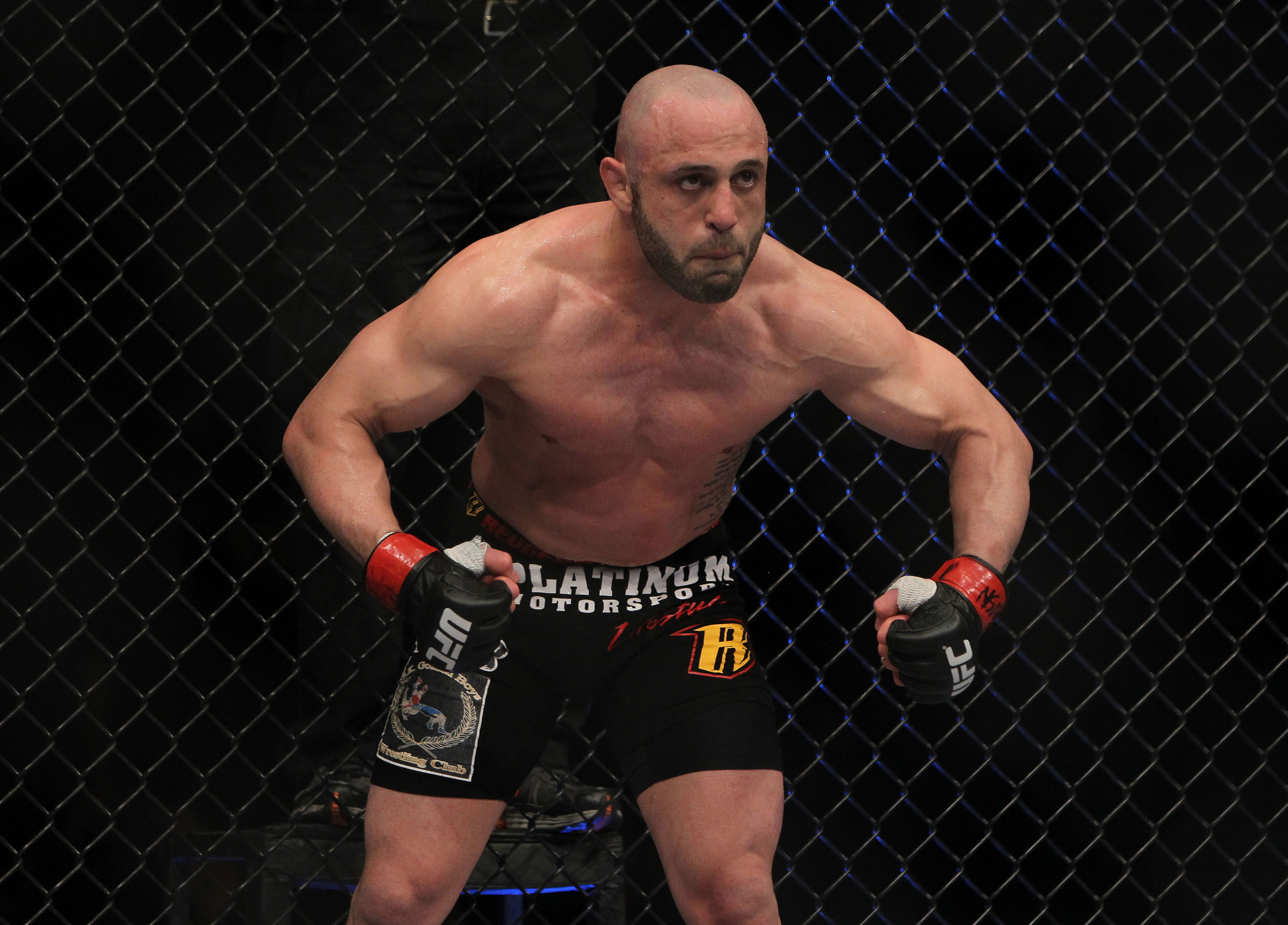 LAS VEGAS, NV - DECEMBER 30: Manny Gamburyan prepares for his fight against iego Nunes during the UFC 141 event at the MGM Grand Garden Arena on December 30, 2011 in Las Vegas, Nevada. (Photo by Josh Hedges/Zuffa LLC/Zuffa LLC via Getty Images) *** Local Caption *** Manny Gamburyan