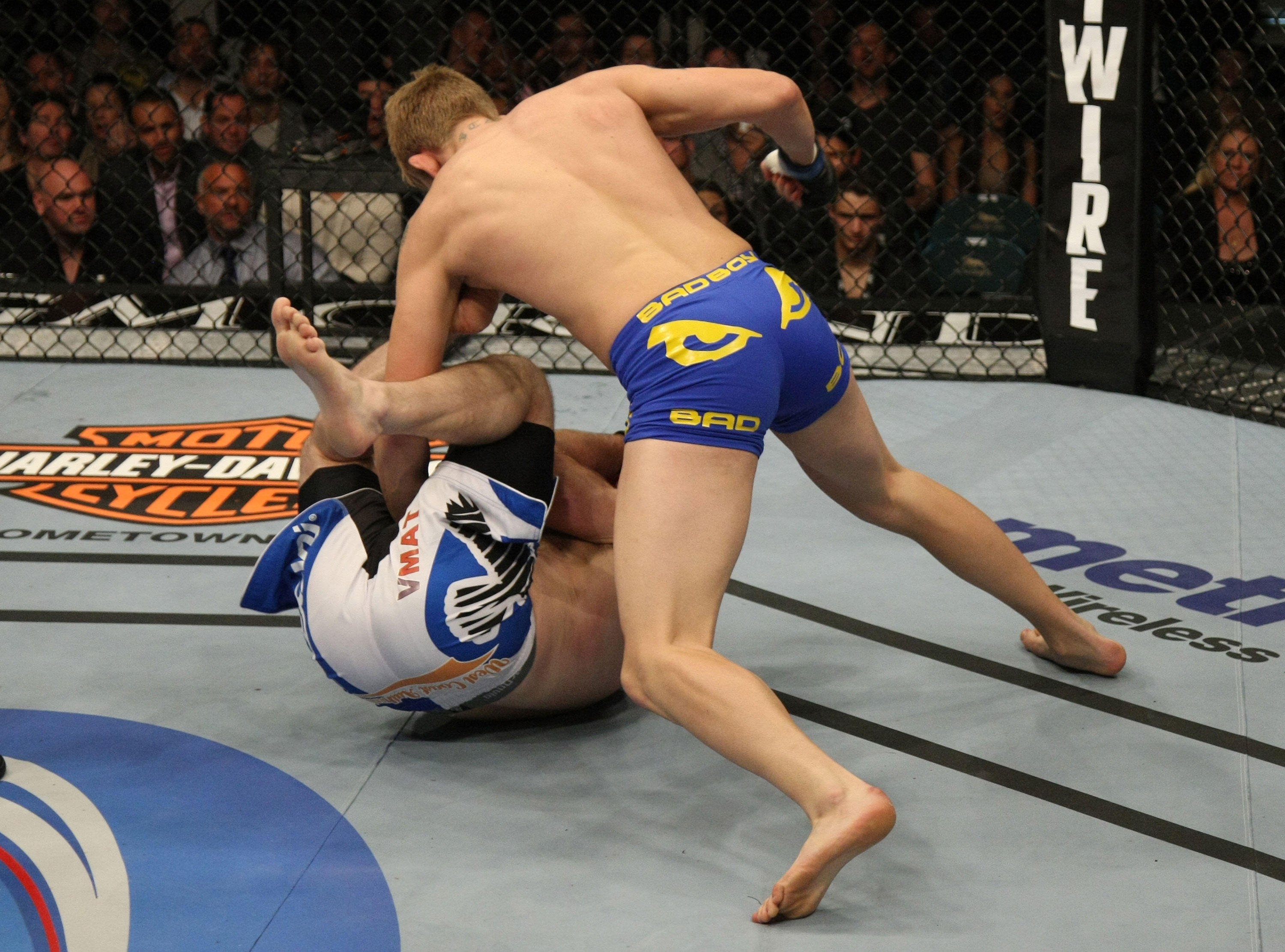 LAS VEGAS, NV - DECEMBER 30: Alexander Gustafsson (top) attempts to finish Vladimir Matyushenko during the UFC 141 event at the MGM Grand Garden Arena on December 30, 2011 in Las Vegas, Nevada. (Photo by Donald Miralle/Zuffa LLC/Zuffa LLC via Getty Images) *** Local Caption *** Alexander Gustafsson; Vladimir Matyushenko