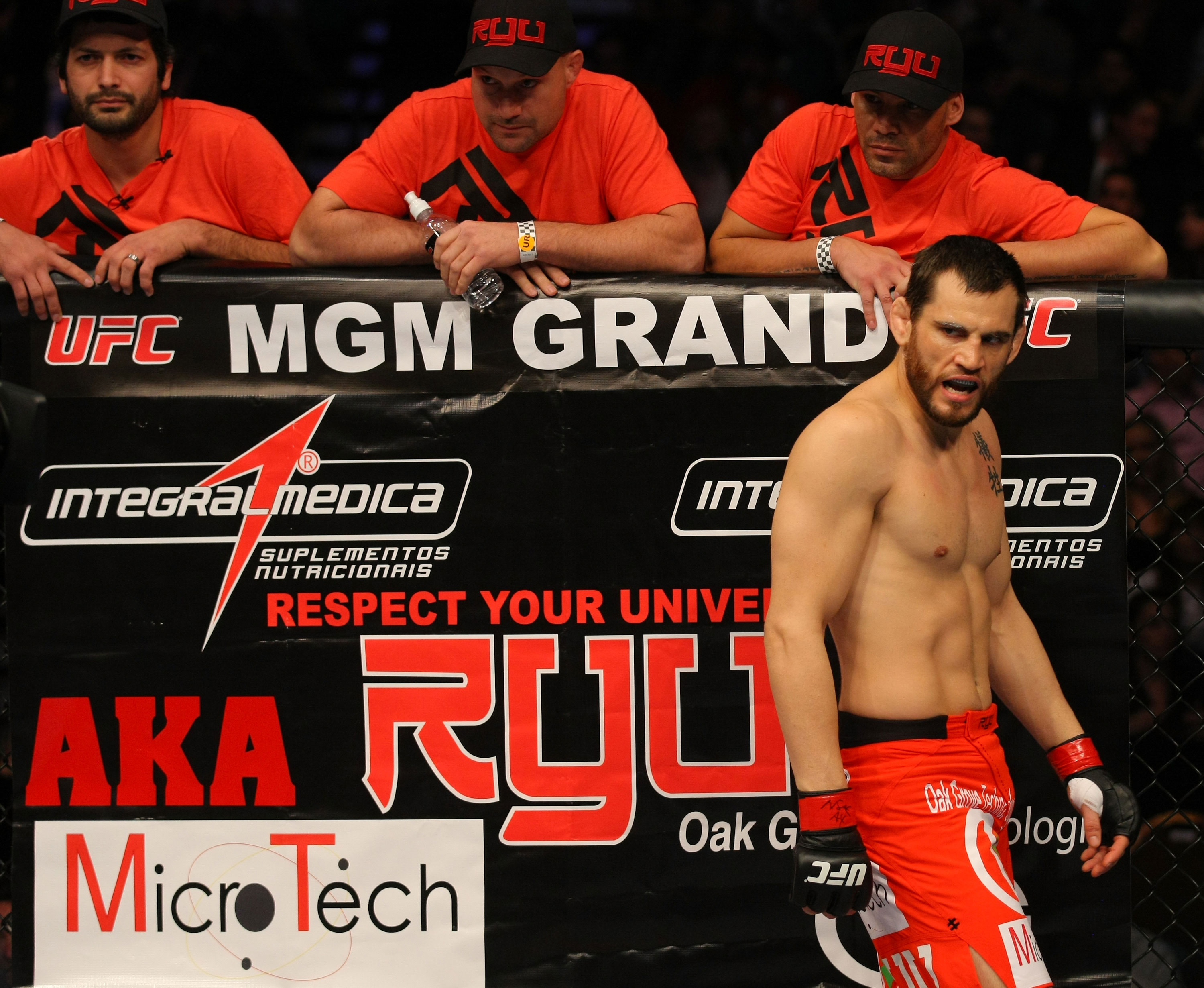 LAS VEGAS, NV - DECEMBER 30: Jon Fitch is introduced before his fight against Johny Hendricks during the UFC 141 event at the MGM Grand Garden Arena on December 30, 2011 in Las Vegas, Nevada. (Photo by Donald Miralle/Zuffa LLC/Zuffa LLC via Getty Images) *** Local Caption *** Jon Fitch