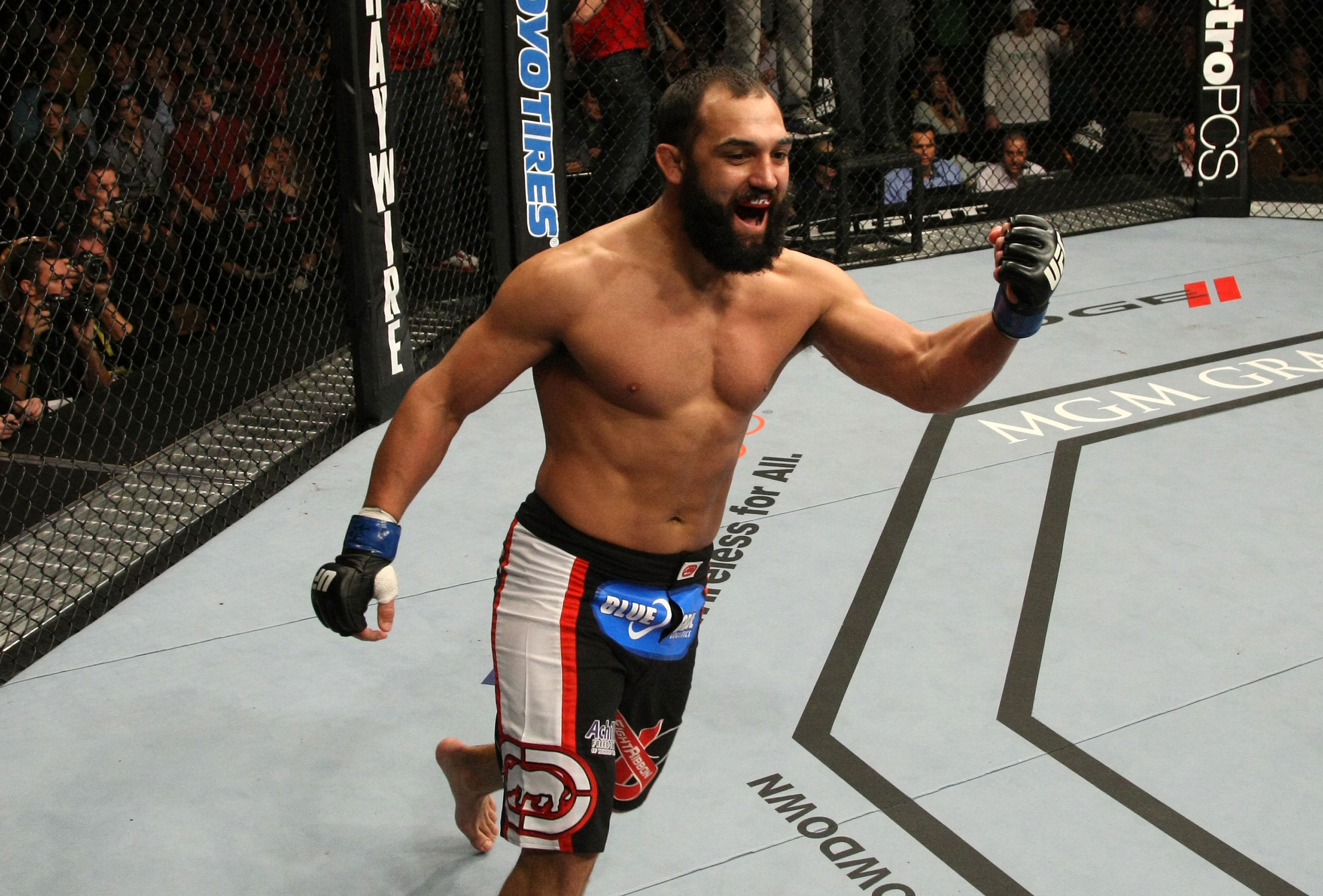 LAS VEGAS, NV - DECEMBER 30: Johny Hendricks reacts to his knockout win over Jon Fitch during the UFC 141 event at the MGM Grand Garden Arena on December 30, 2011 in Las Vegas, Nevada. (Photo by Donald Miralle/Zuffa LLC/Zuffa LLC via Getty Images) *** Local Caption *** Johny Hendricks
