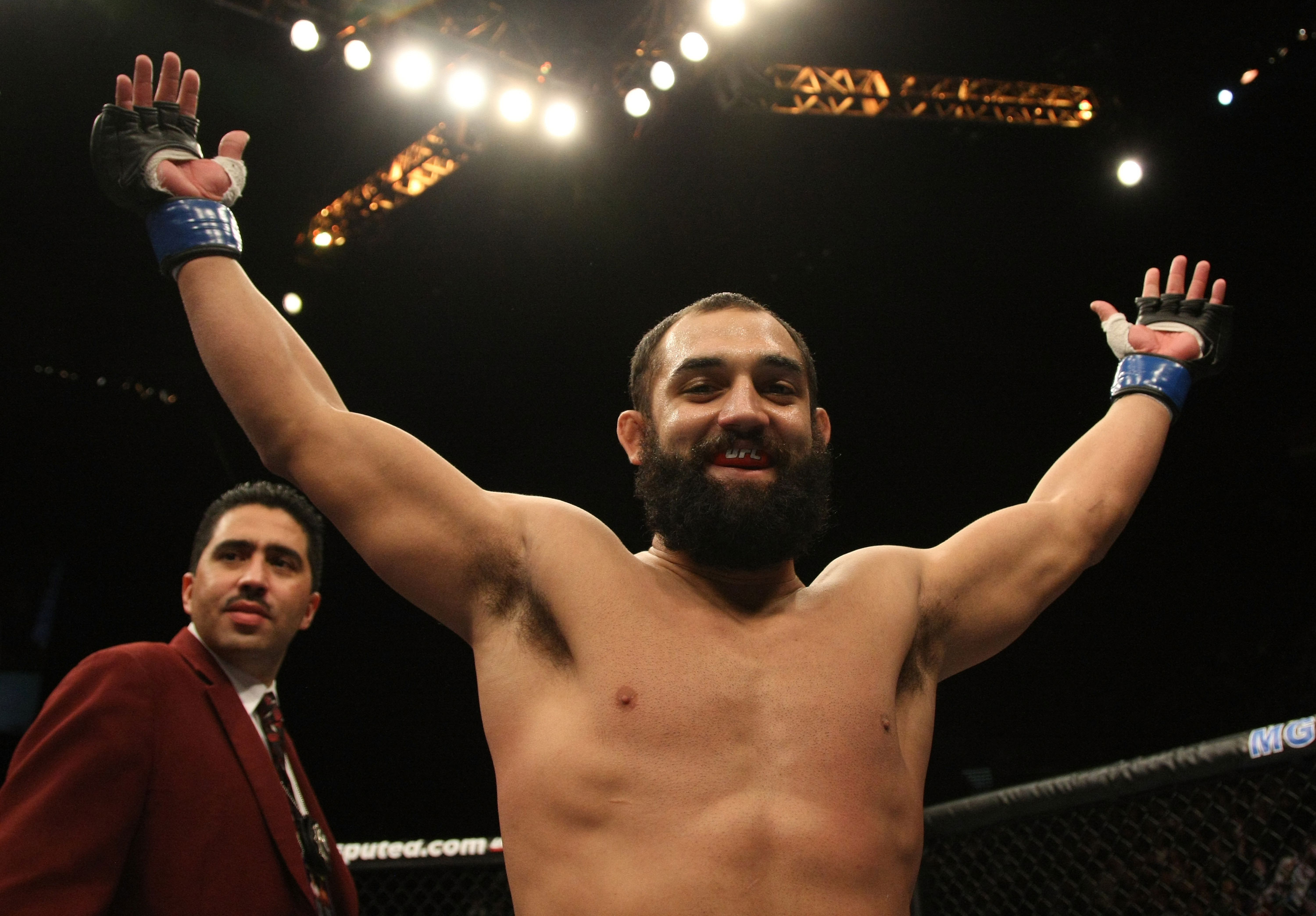 LAS VEGAS, NV - DECEMBER 30: Johny Hendricks reacts to his win over Jon Fitch during the UFC 141 event at the MGM Grand Garden Arena on December 30, 2011 in Las Vegas, Nevada. (Photo by Donald Miralle/Zuffa LLC/Zuffa LLC via Getty Images) *** Local Caption *** Johny Hendricks
