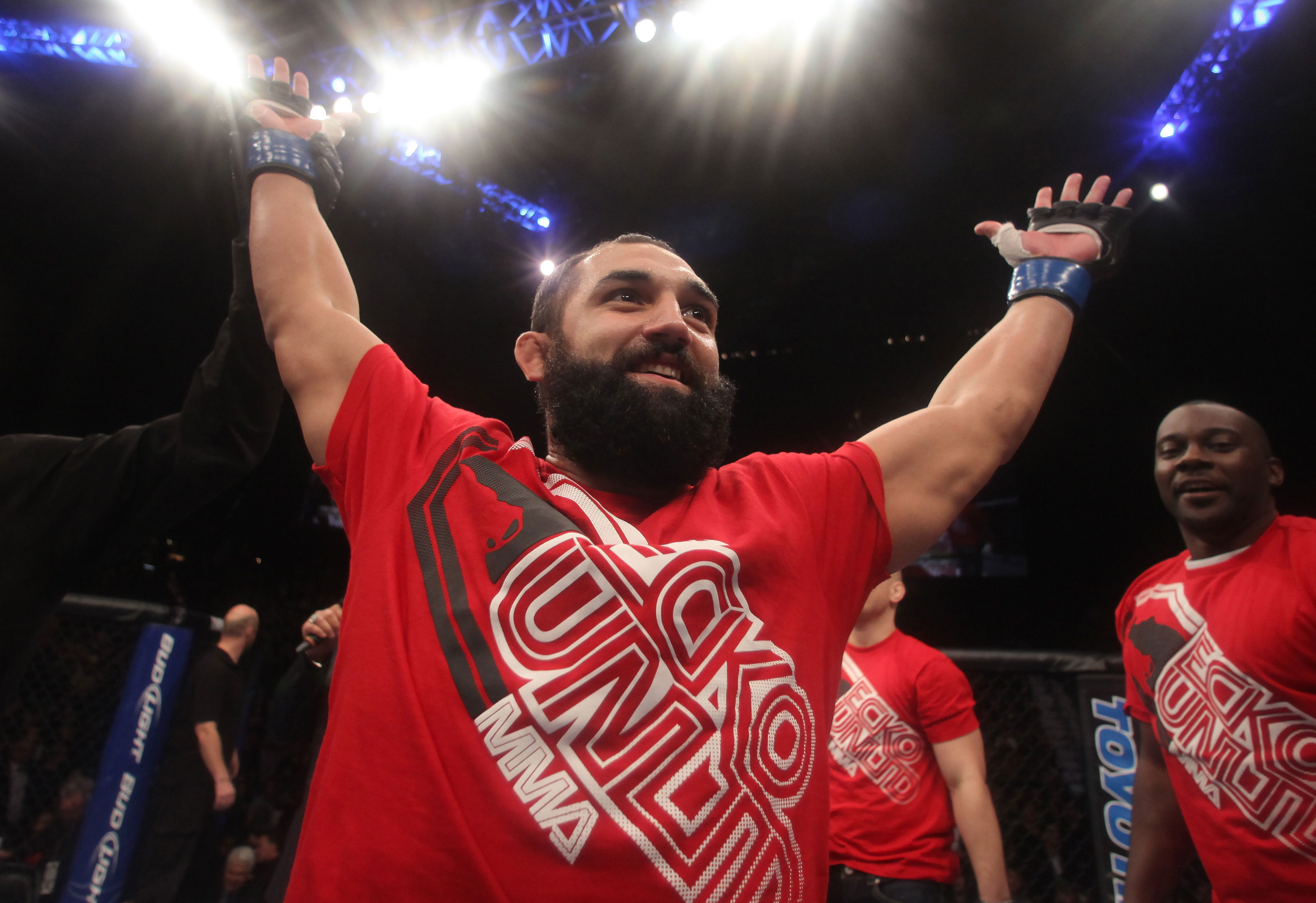LAS VEGAS, NV - DECEMBER 30: Johny Hendricks is declared the winner in his fight against Jon Fitch during the UFC 141 event at the MGM Grand Garden Arena on December 30, 2011 in Las Vegas, Nevada. (Photo by Donald Miralle/Zuffa LLC/Zuffa LLC via Getty Images) *** Local Caption *** Johny Hendricks