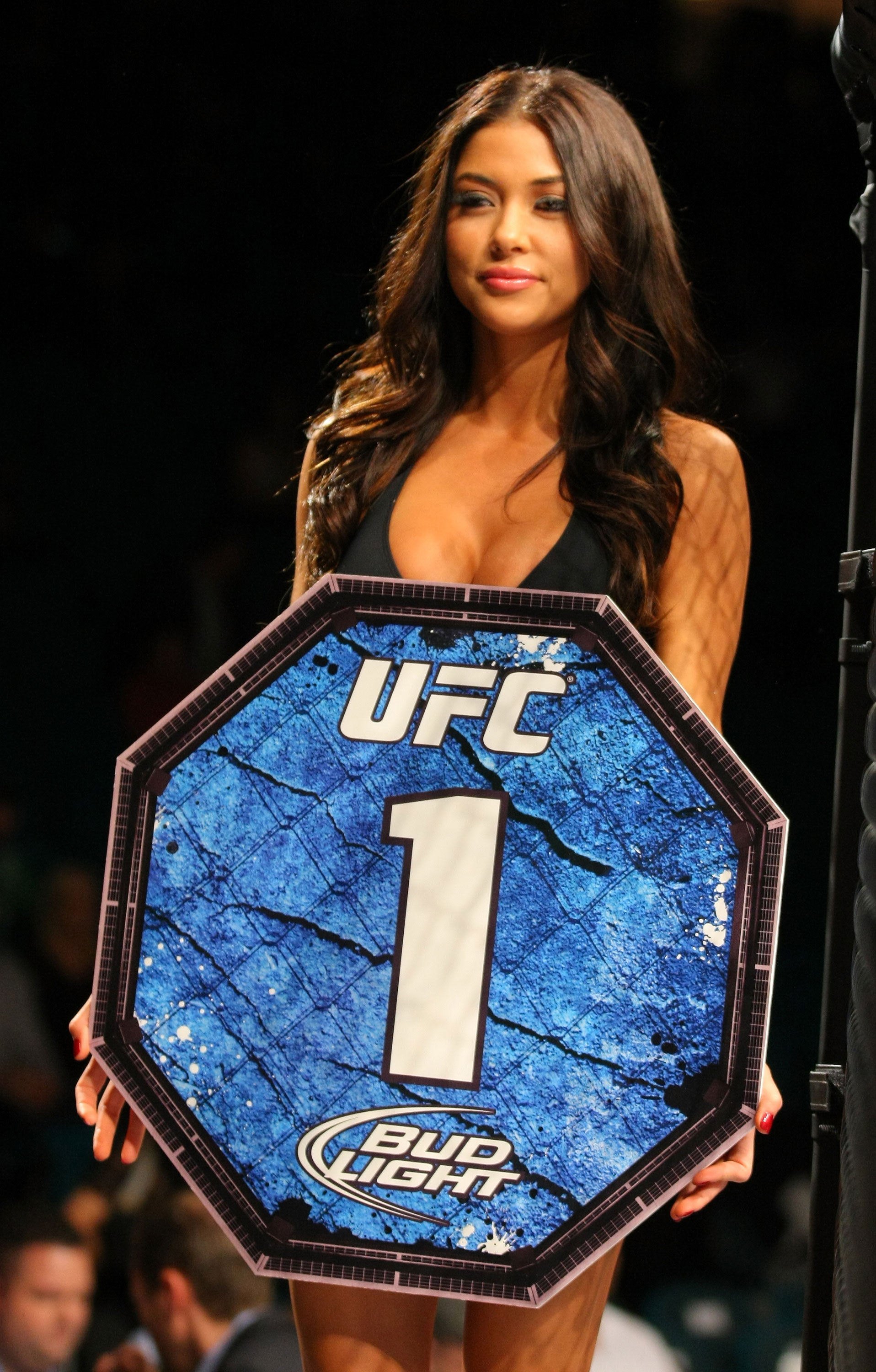 LAS VEGAS, NV - DECEMBER 30: Octagon Girl Arianny Celeste prepares to introduce round one of the Gamburyan vs Nunes fight during the UFC 141 event at the MGM Grand Garden Arena on December 30, 2011 in Las Vegas, Nevada. (Photo by Donald Miralle/Zuffa LLC/Zuffa LLC via Getty Images) *** Local Caption *** Arianny Celeste