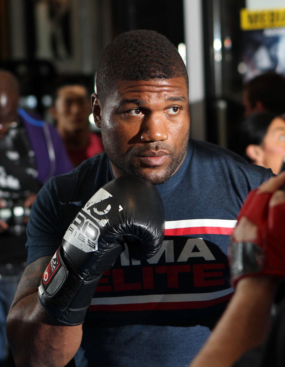 TOKYO, JAPAN - FEBRUARY 22: Quinton "Rampage" Jackson works out for the media during the UFC 144 open workouts at Gold's Gym on February 22, 2012 in Tokyo, Japan. (Photo by Josh Hedges/Zuffa LLC/Zuffa LLC via Getty Images) *** Local Caption *** Quinton Jackson
