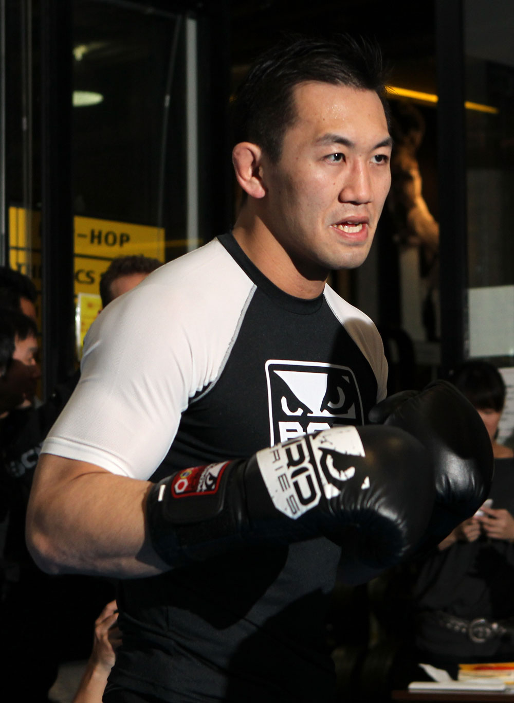 TOKYO, JAPAN - FEBRUARY 22: Yushin Okami works out for the media during the UFC 144 open workouts at Gold's Gym on February 22, 2012 in Tokyo, Japan. (Photo by Josh Hedges/Zuffa LLC/Zuffa LLC via Getty Images) *** Local Caption *** Yushin Okami