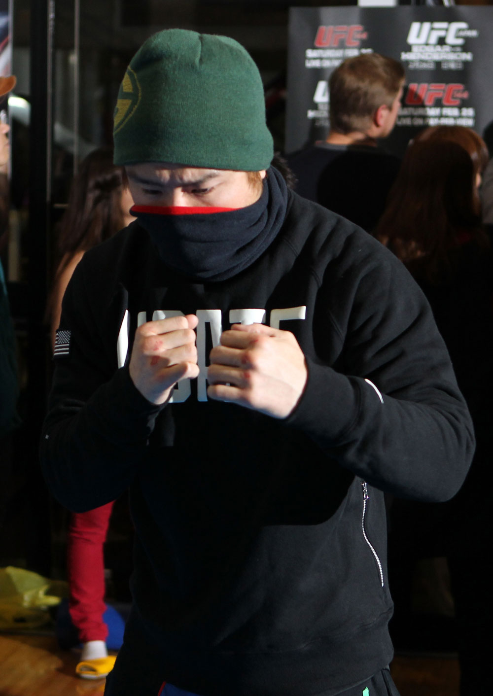 TOKYO, JAPAN - FEBRUARY 22: Takanori Gomi works out for the media during the UFC 144 open workouts at Gold's Gym on February 22, 2012 in Tokyo, Japan. (Photo by Josh Hedges/Zuffa LLC/Zuffa LLC via Getty Images) *** Local Caption *** Takanori Gomi
