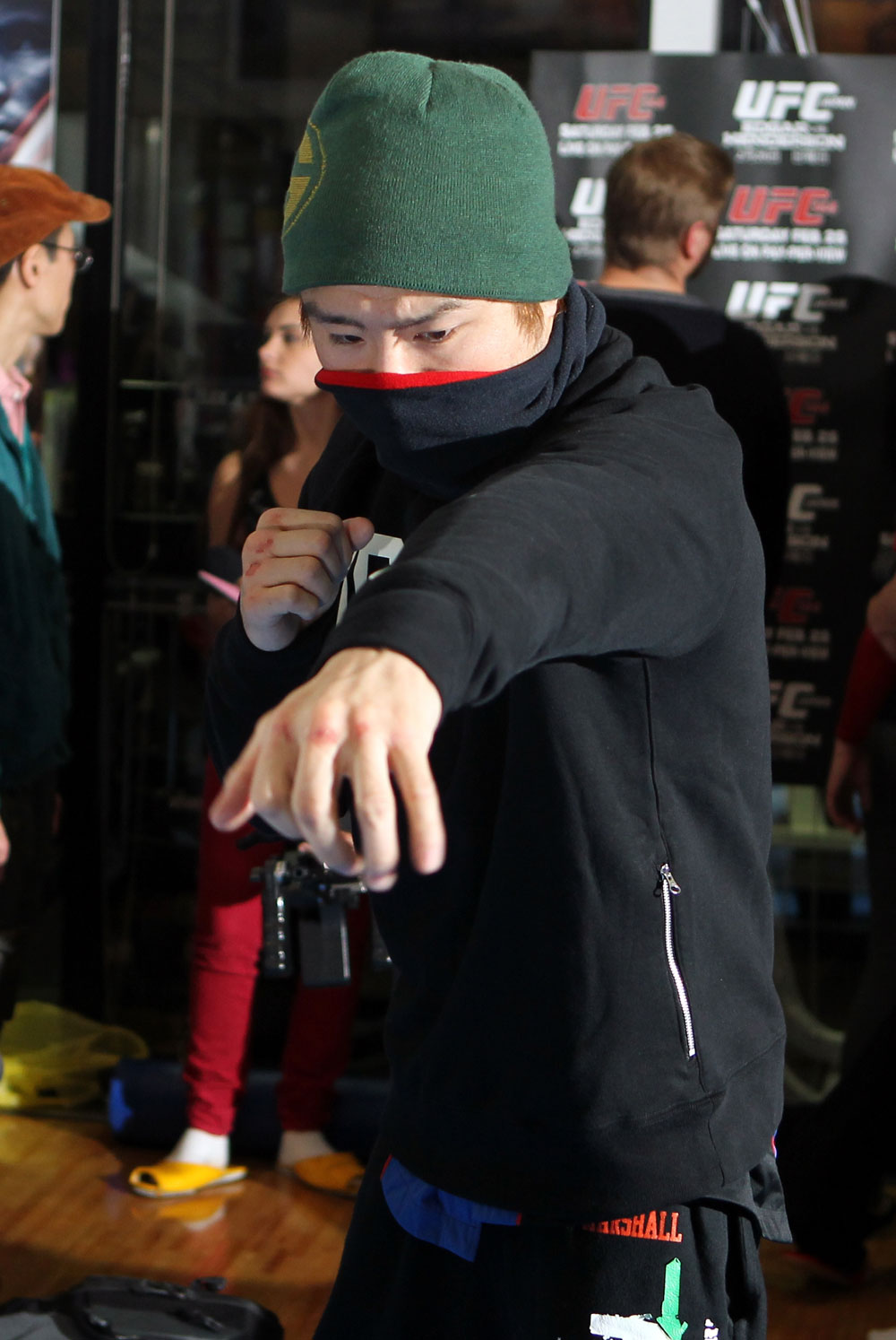 TOKYO, JAPAN - FEBRUARY 22: Takanori Gomi works out for the media during the UFC 144 open workouts at Gold's Gym on February 22, 2012 in Tokyo, Japan. (Photo by Josh Hedges/Zuffa LLC/Zuffa LLC via Getty Images) *** Local Caption *** Takanori Gomi