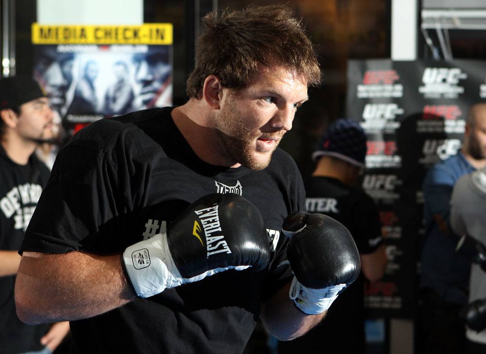 TOKYO, JAPAN - FEBRUARY 22: Ryan Bader works out for the media during the UFC 144 open workouts at Gold's Gym on February 22, 2012 in Tokyo, Japan. (Photo by Josh Hedges/Zuffa LLC/Zuffa LLC via Getty Images) *** Local Caption *** Ryan Bader