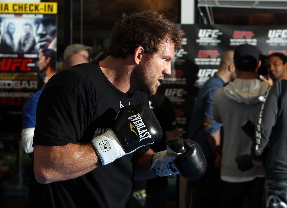 TOKYO, JAPAN - FEBRUARY 22: Ryan Bader works out for the media during the UFC 144 open workouts at Gold's Gym on February 22, 2012 in Tokyo, Japan. (Photo by Josh Hedges/Zuffa LLC/Zuffa LLC via Getty Images) *** Local Caption *** Ryan Bader