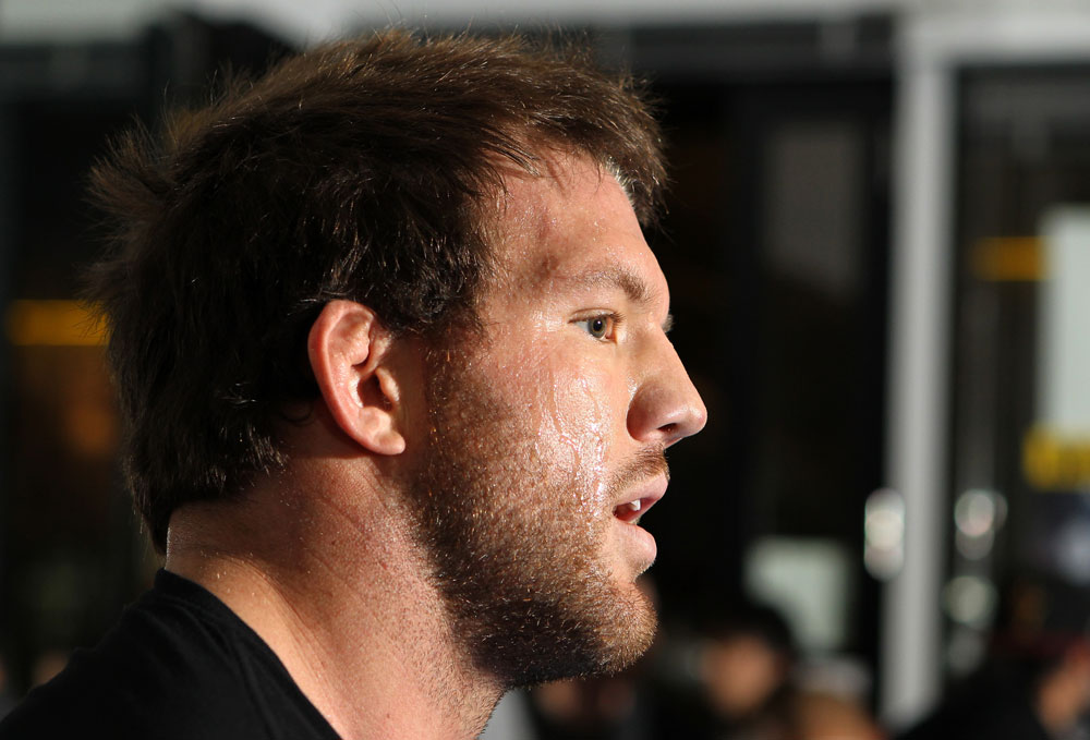 TOKYO, JAPAN - FEBRUARY 22: Ryan Bader works out for the media during the UFC 144 open workouts at Gold's Gym on February 22, 2012 in Tokyo, Japan. (Photo by Josh Hedges/Zuffa LLC/Zuffa LLC via Getty Images) *** Local Caption *** Ryan Bader